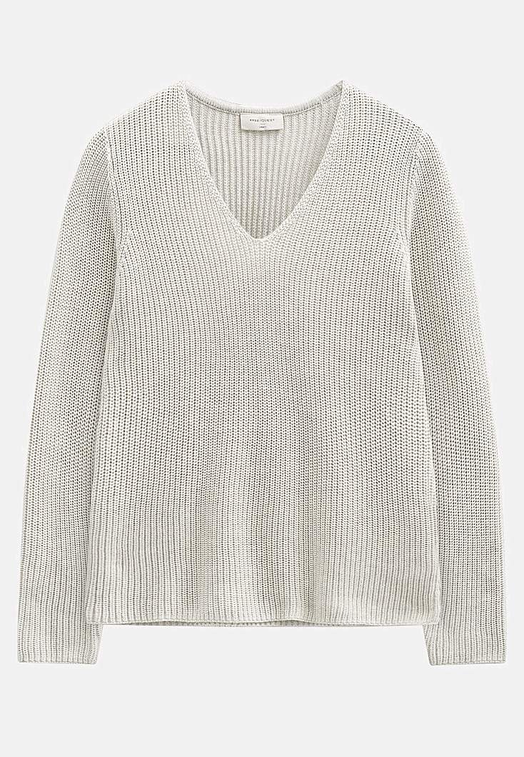 Ribbstickad bomullströja