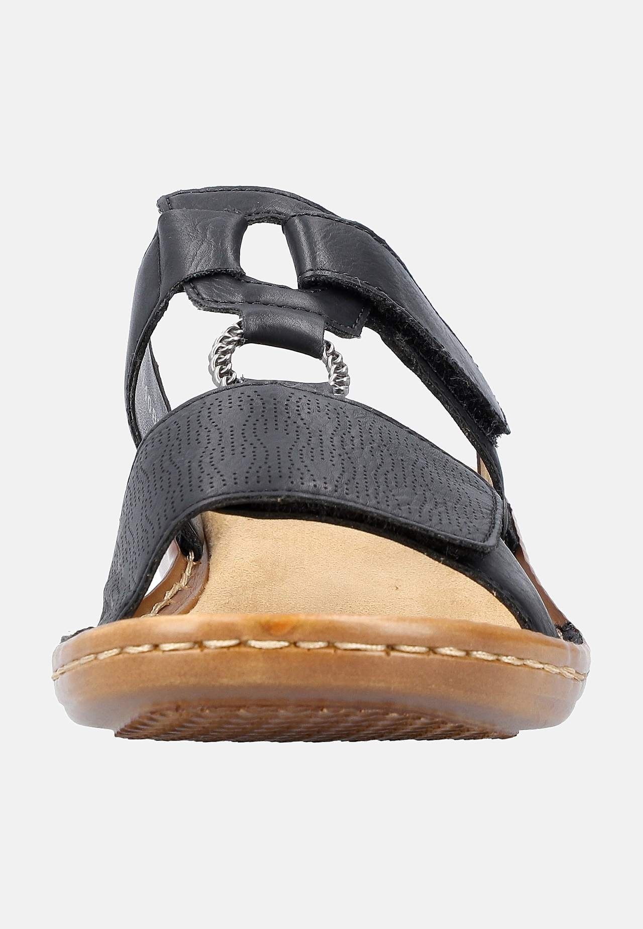 Slip-on skinnsandal med justerbara remmar