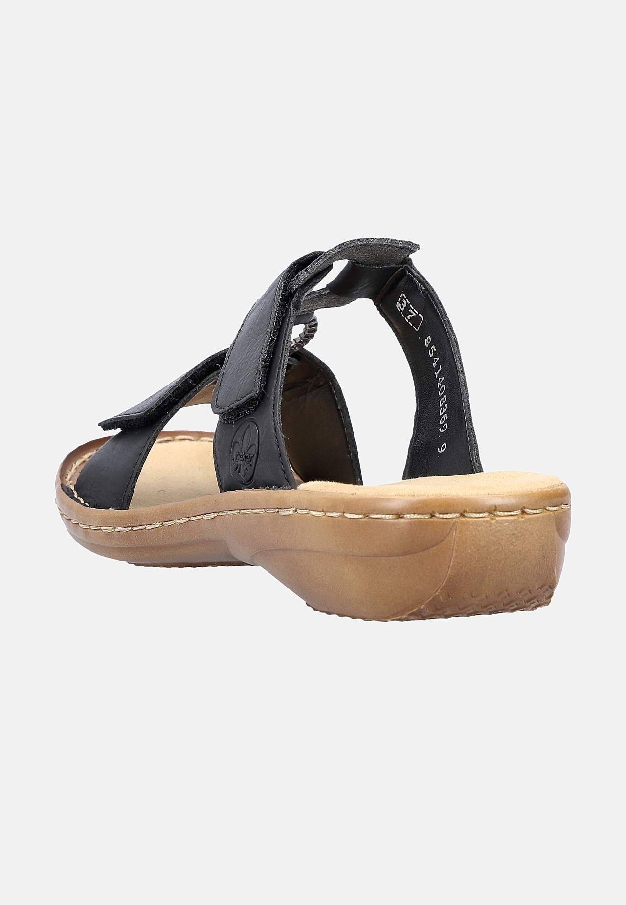 Slip-on skinnsandal med justerbara remmar