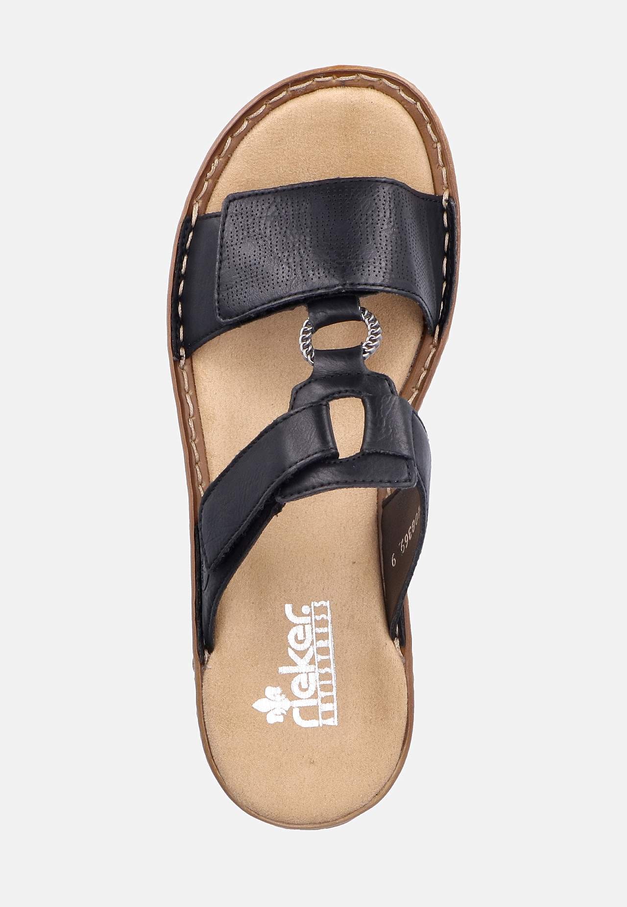Slip-on skinnsandal med justerbara remmar