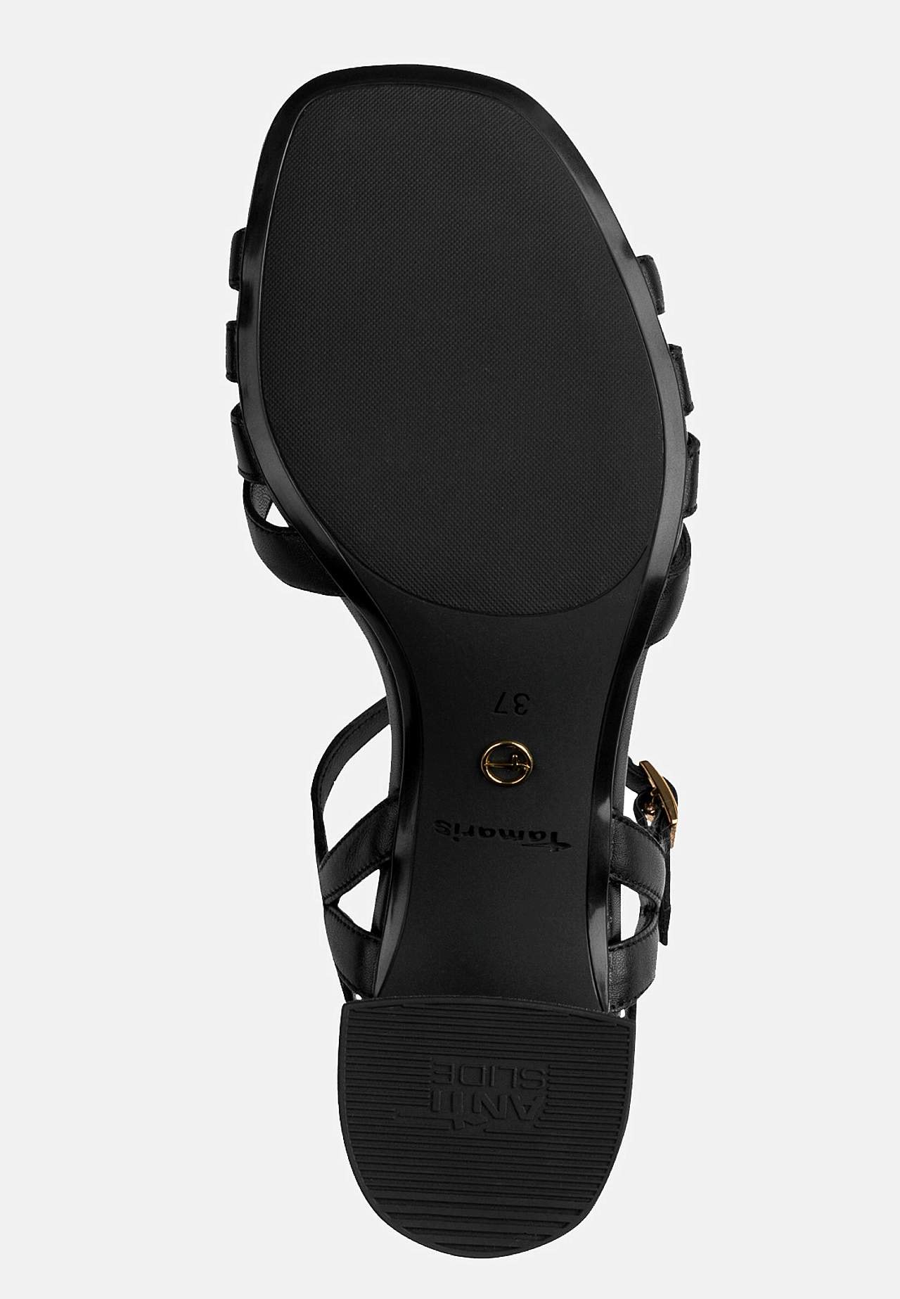 Skinnsandalett med metalldetaljer