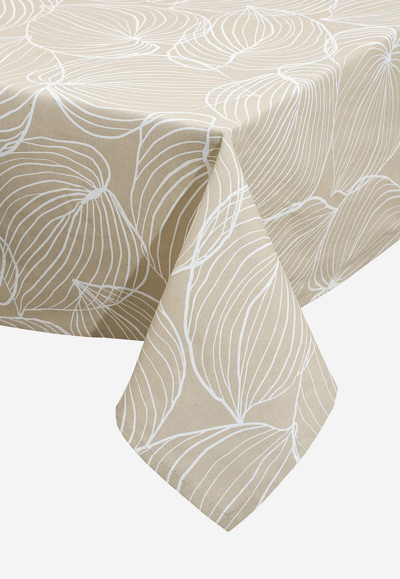 Bladmönstrad, stilren duk