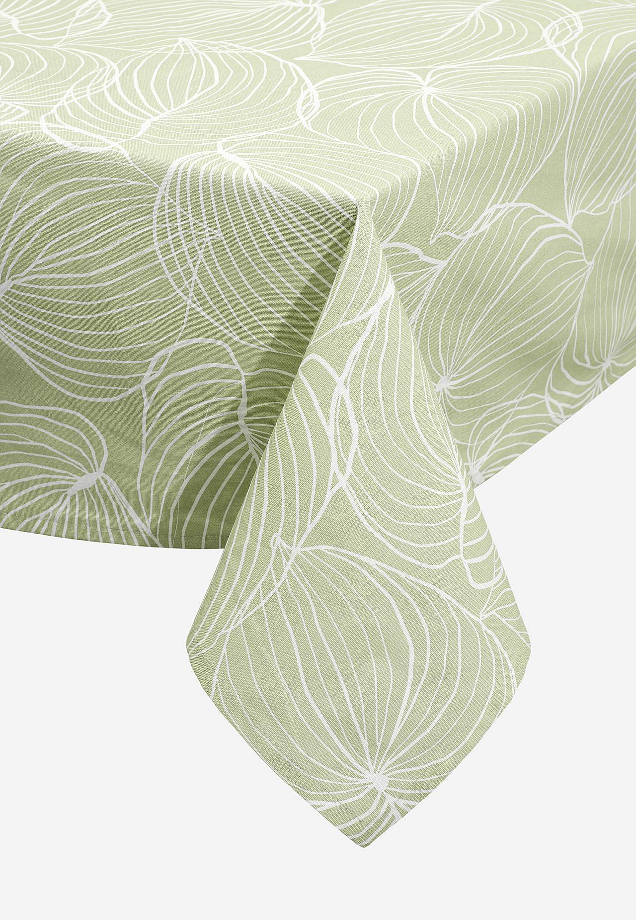 Bladmönstrad, stilren duk