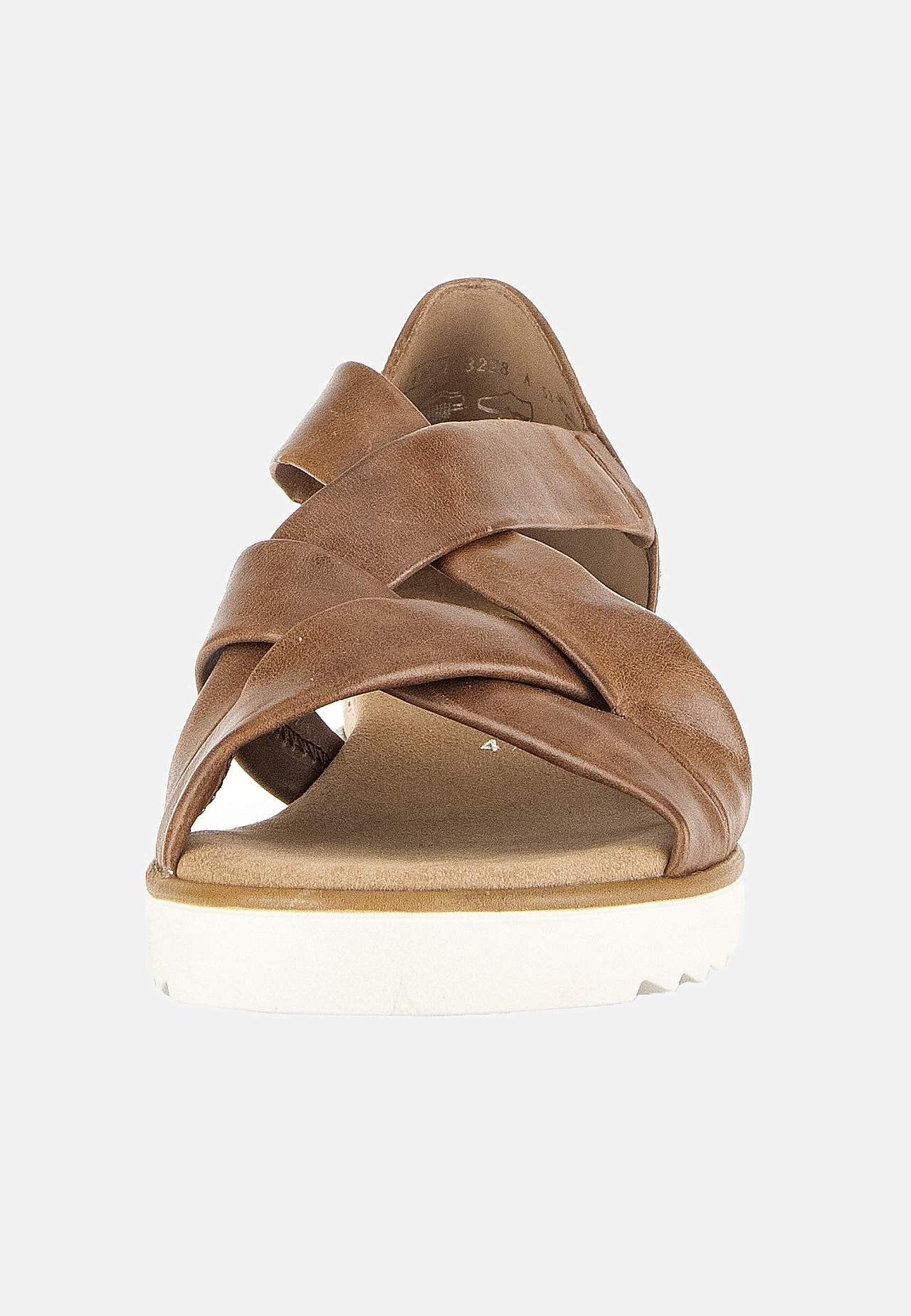 Skinnsandal med täckt häl