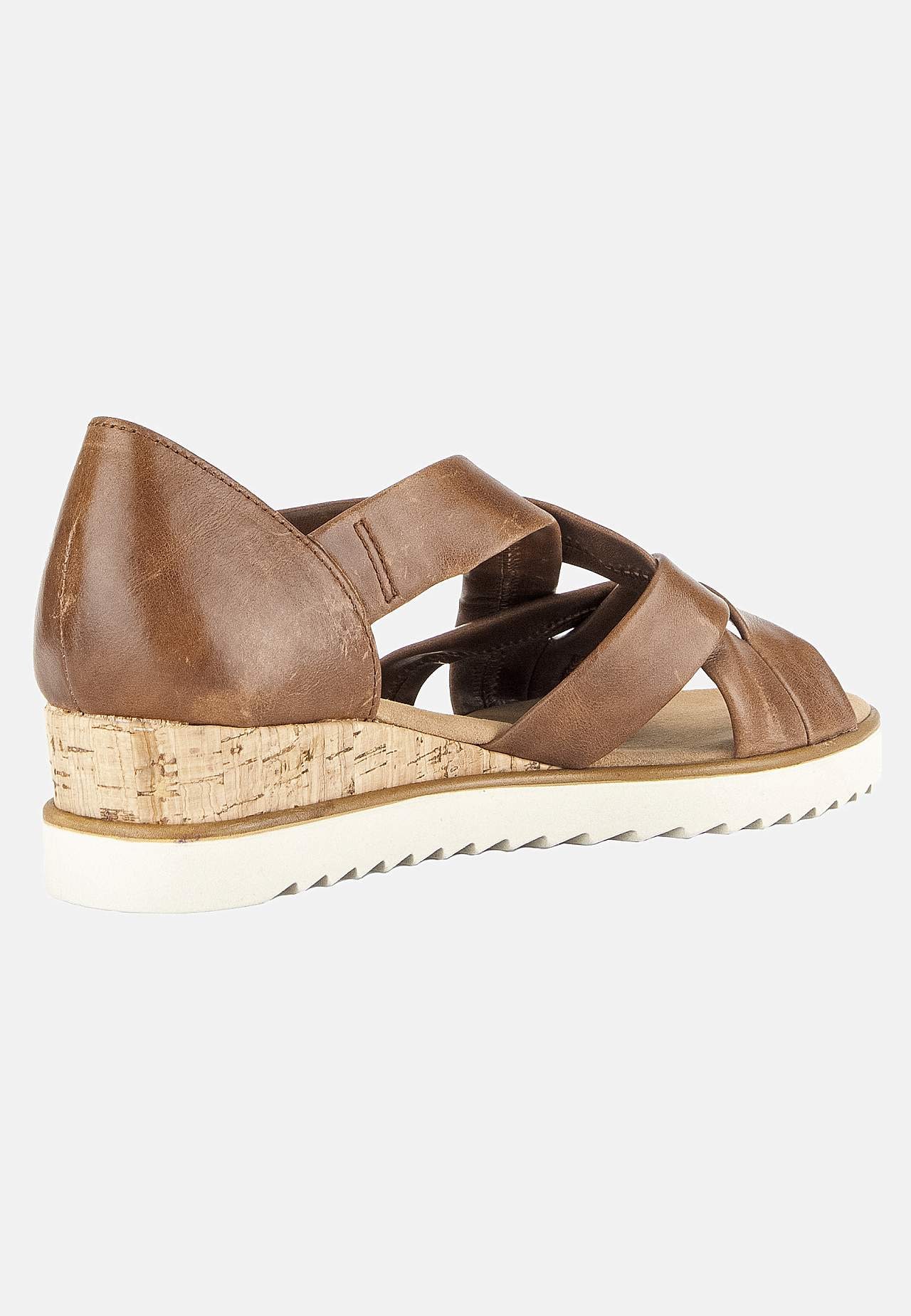 Skinnsandal med täckt häl