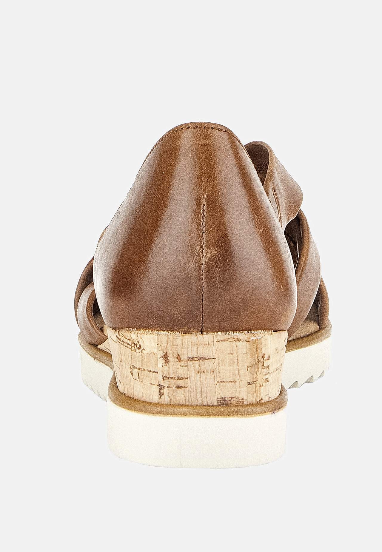 Skinnsandal med täckt häl