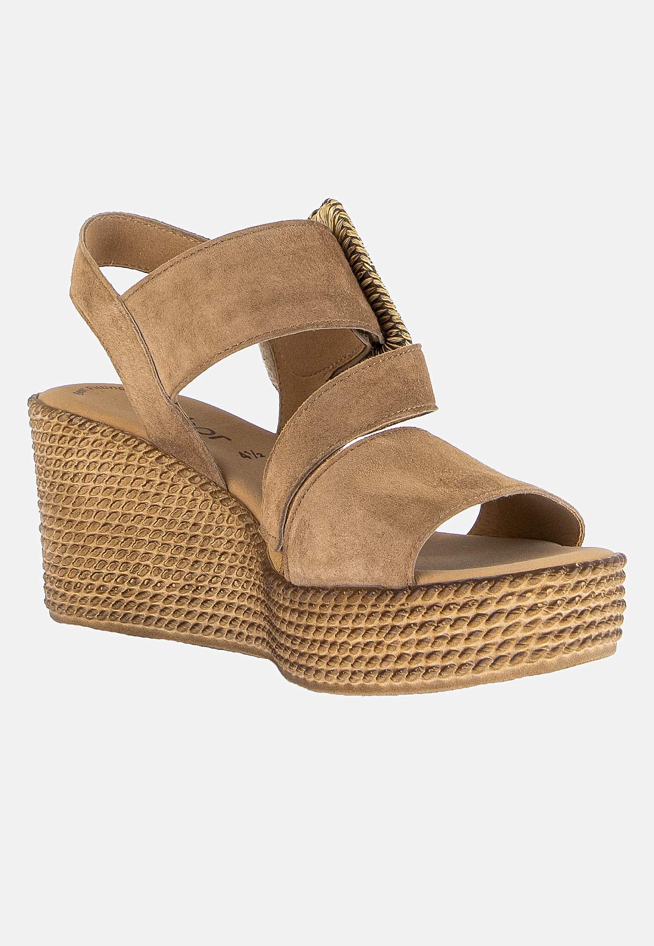 Mockasandalett med kilklack