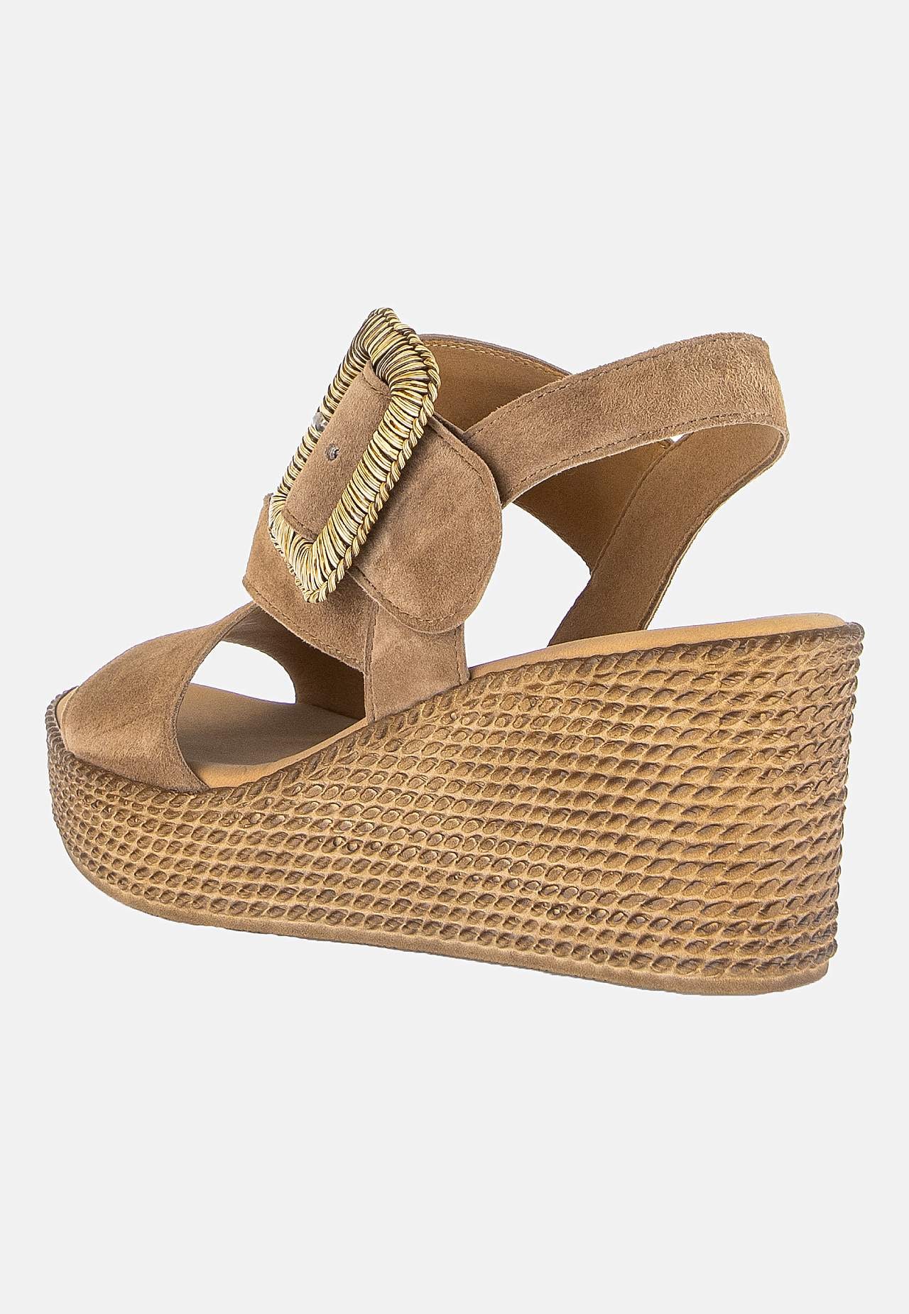 Mockasandalett med kilklack