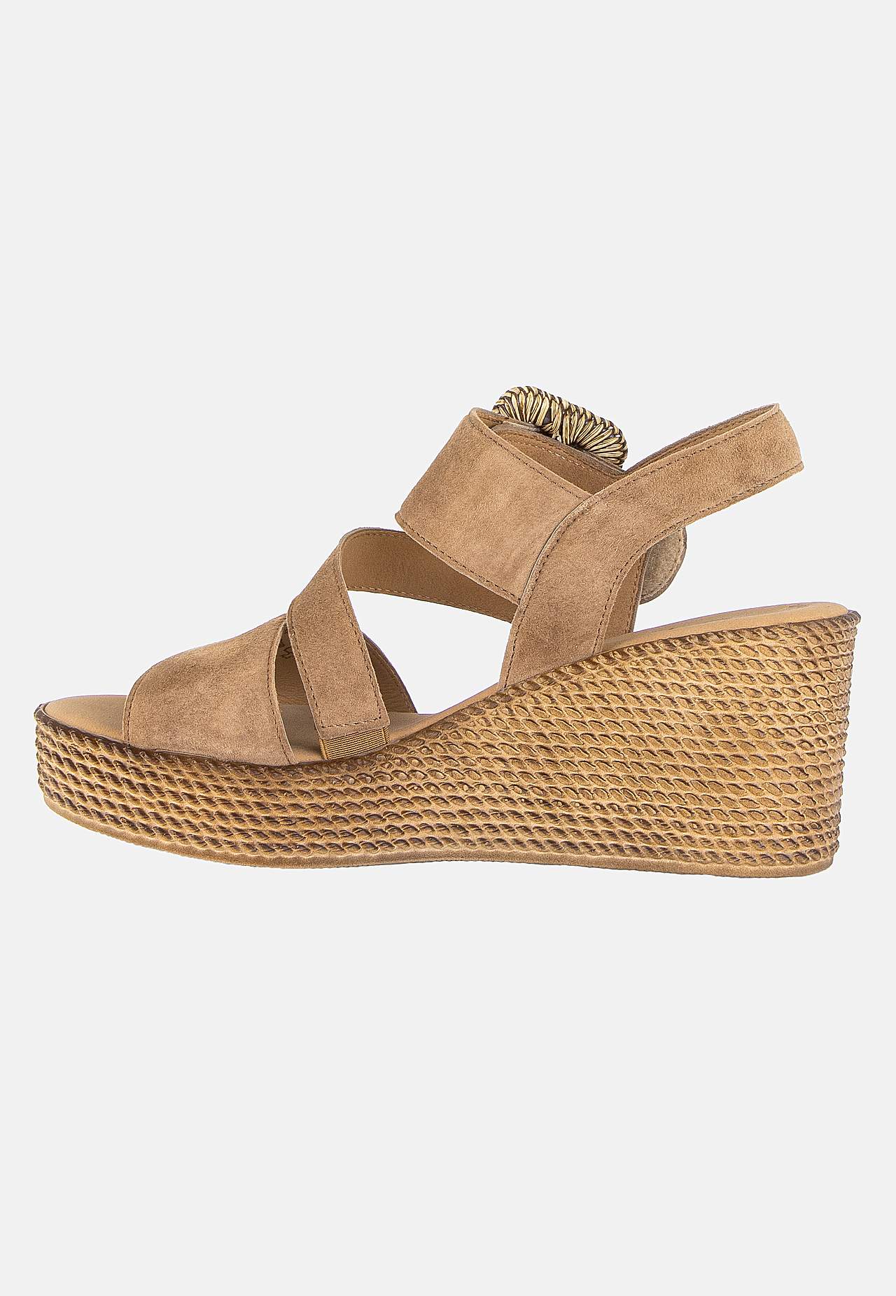 Mockasandalett med kilklack