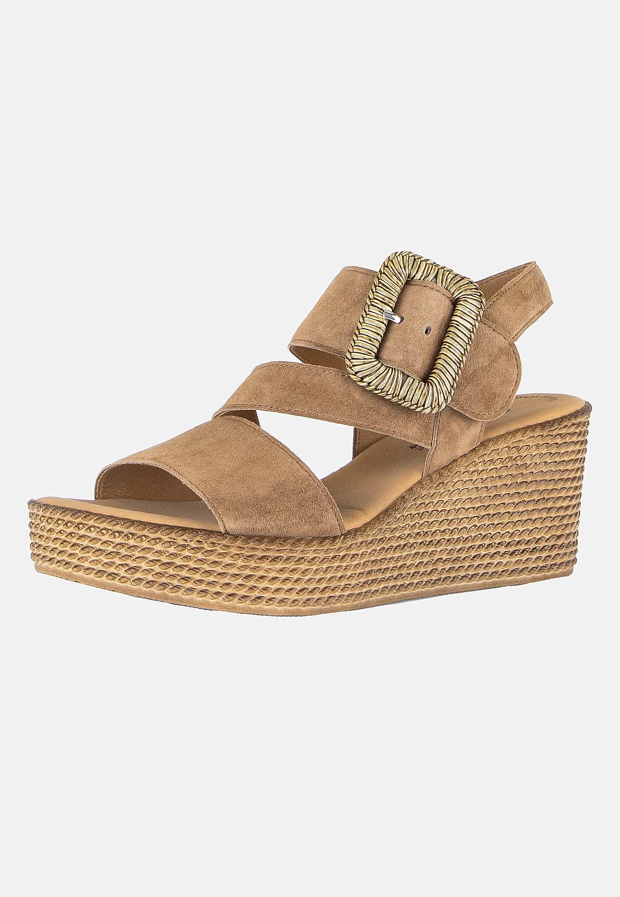 Mockasandalett med kilklack