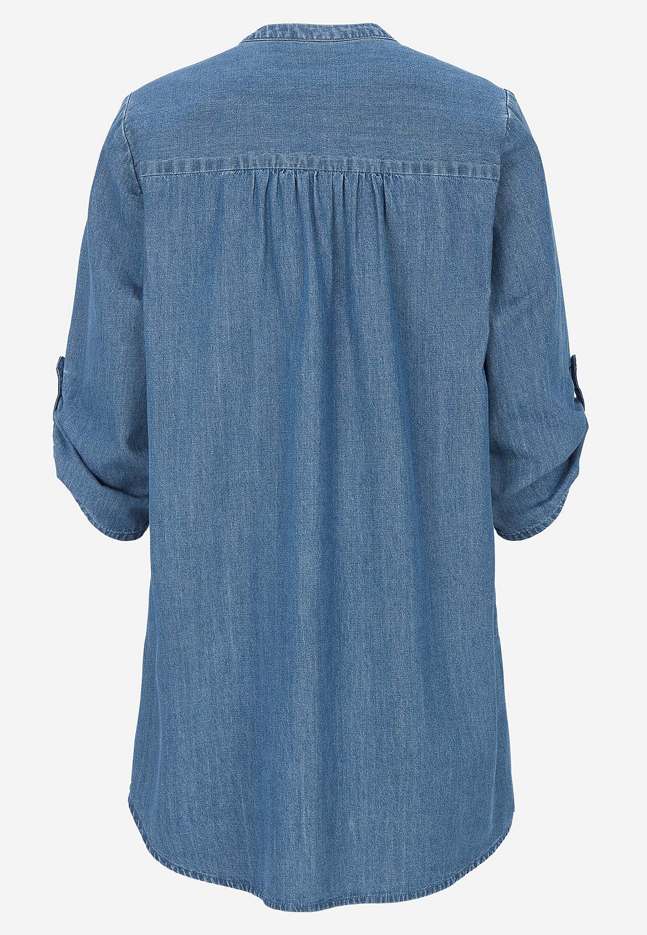 Luftig tunika i lätt denim med fickor