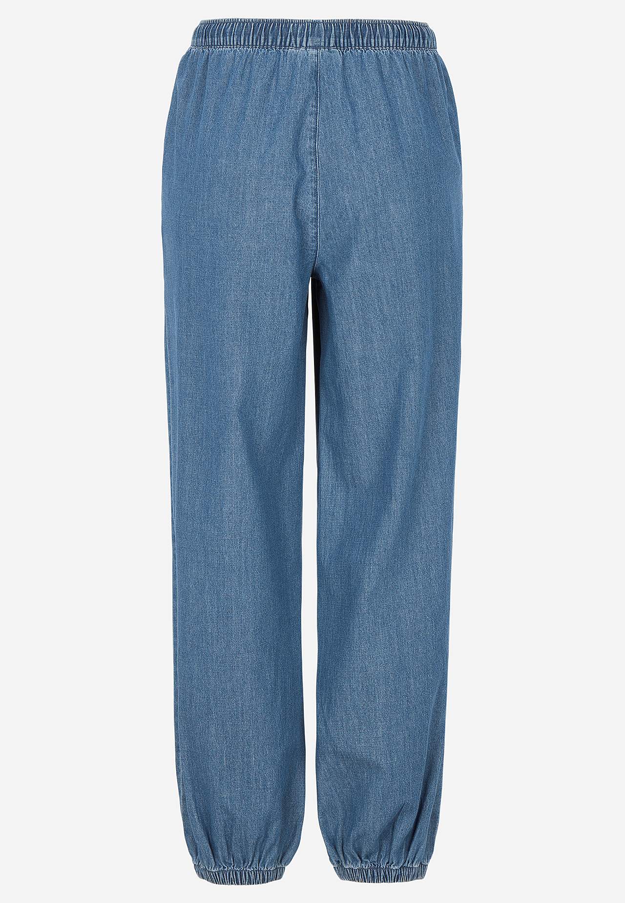 Byxa i lätt denim med hög midja